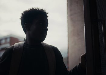 Movie still from “Adelphi Music Factory - Javelin (Calling Out Your Name)” (2019), directed by Fanny Hoetzeneder – Close Up shot, Low angle