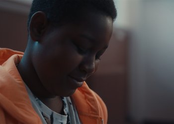 Movie still from “Adelphi Music Factory - Javelin (Calling Out Your Name)” (2019), directed by Fanny Hoetzeneder – Close Up shot, Over the shoulder angle