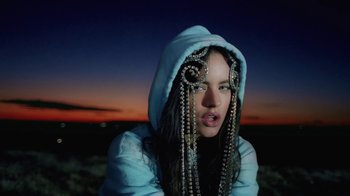 Movie still from “Rosalía - De Aquí No Sales” (2019), directed by Diana Kunst – Close Up shot, Low angle