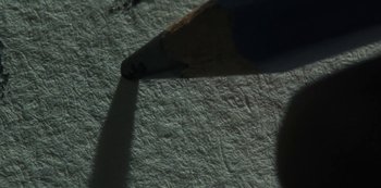 Movie still from “LCD Soundsystem - Oh Baby” (2019), directed by Rian Johnson – Extreme Close Up shot, Overhead angle