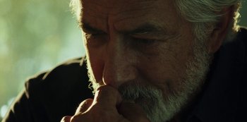 Movie still from “LCD Soundsystem - Oh Baby” (2019), directed by Rian Johnson – Close Up shot, Low angle