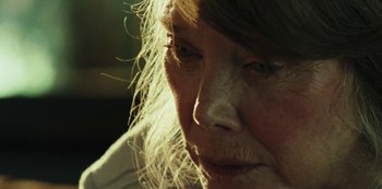 Movie still from “LCD Soundsystem - Oh Baby” (2019), directed by Rian Johnson – Extreme Close Up shot, Low angle