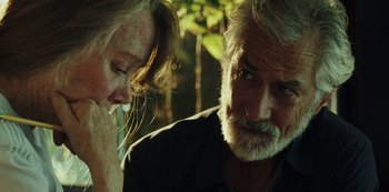 Movie still from “LCD Soundsystem - Oh Baby” (2019), directed by Rian Johnson – Close Up shot, Over the shoulder angle