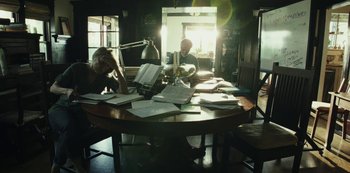 Movie still from “LCD Soundsystem - Oh Baby” (2019), directed by Rian Johnson – Wide shot, High angle