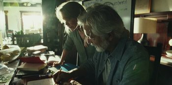 Movie still from “LCD Soundsystem - Oh Baby” (2019), directed by Rian Johnson – Medium shot, Low angle