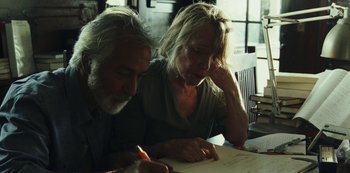 Movie still from “LCD Soundsystem - Oh Baby” (2019), directed by Rian Johnson – Close Up shot, High angle