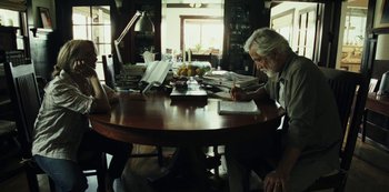 Movie still from “LCD Soundsystem - Oh Baby” (2019), directed by Rian Johnson – Medium shot, High angle