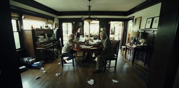 Movie still from “LCD Soundsystem - Oh Baby” (2019), directed by Rian Johnson – Wide shot, High angle