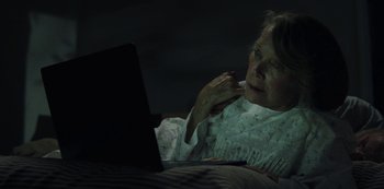 Movie still from “LCD Soundsystem - Oh Baby” (2019), directed by Rian Johnson – Close Up shot, High angle