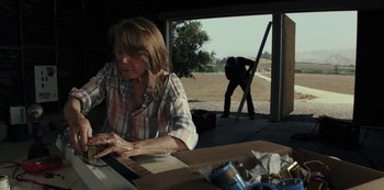 Movie still from “LCD Soundsystem - Oh Baby” (2019), directed by Rian Johnson – Medium shot, Over the shoulder angle