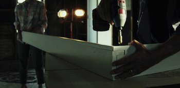 Movie still from “LCD Soundsystem - Oh Baby” (2019), directed by Rian Johnson – Extreme Close Up shot, Low angle