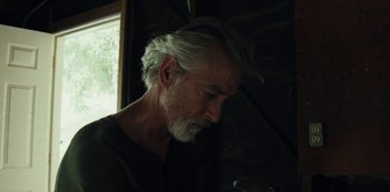 Movie still from “LCD Soundsystem - Oh Baby” (2019), directed by Rian Johnson – Close Up shot, Low angle