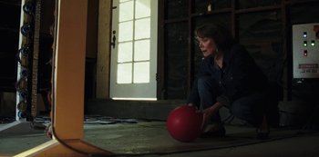 Movie still from “LCD Soundsystem - Oh Baby” (2019), directed by Rian Johnson – Medium shot, Low angle