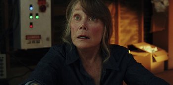 Movie still from “LCD Soundsystem - Oh Baby” (2019), directed by Rian Johnson – Close Up shot, Low angle