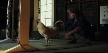 Movie still from “LCD Soundsystem - Oh Baby” (2019), directed by Rian Johnson – Medium shot, Low angle