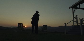 Movie still from “LCD Soundsystem - Oh Baby” (2019), directed by Rian Johnson – Extreme Wide shot, Low angle