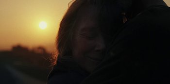 Movie still from “LCD Soundsystem - Oh Baby” (2019), directed by Rian Johnson – Extreme Close Up shot, Low angle