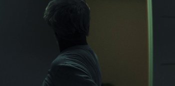 Movie still from “LCD Soundsystem - Oh Baby” (2019), directed by Rian Johnson – Close Up shot, Over the shoulder angle