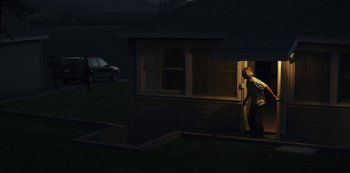 Movie still from “LCD Soundsystem - Oh Baby” (2019), directed by Rian Johnson – Wide shot, High angle