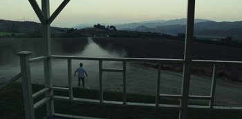 Movie still from “LCD Soundsystem - Oh Baby” (2019), directed by Rian Johnson – Extreme Wide shot, High angle