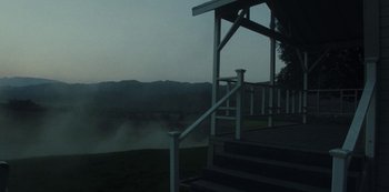 Movie still from “LCD Soundsystem - Oh Baby” (2019), directed by Rian Johnson – Extreme Wide shot, Low angle