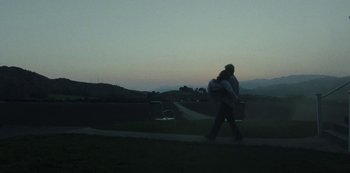 Movie still from “LCD Soundsystem - Oh Baby” (2019), directed by Rian Johnson – Extreme Wide shot, Low angle