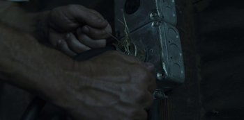 Movie still from “LCD Soundsystem - Oh Baby” (2019), directed by Rian Johnson – Extreme Close Up shot, Low angle