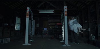 Movie still from “LCD Soundsystem - Oh Baby” (2019), directed by Rian Johnson – Wide shot, Low angle