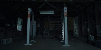 Movie still from “LCD Soundsystem - Oh Baby” (2019), directed by Rian Johnson – Wide shot, Low angle