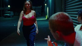 Movie still from “A$AP Rocky - Sundress” (2018), directed by Frank Lebon – Medium shot, Over the shoulder angle