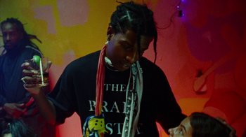 Movie still from “A$AP Rocky - Sundress” (2018), directed by Frank Lebon – Medium shot, Over the shoulder angle
