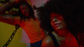 Movie still from “A$AP Rocky - Sundress” (2018), directed by Frank Lebon – Medium shot, Low angle