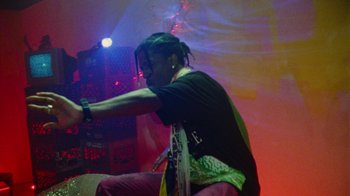 Movie still from “A$AP Rocky - Sundress” (2018), directed by Frank Lebon – Medium shot, Low angle