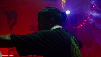 Movie still from “A$AP Rocky - Sundress” (2018), directed by Frank Lebon – Close Up shot, Low angle