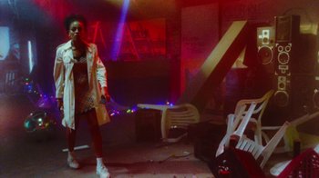 Movie still from “A$AP Rocky - Sundress” (2018), directed by Frank Lebon – Wide shot, Low angle
