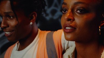 Movie still from “A$AP Rocky - Sundress” (2018), directed by Frank Lebon – Close Up shot, Over the shoulder angle