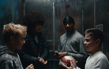 Movie still from “Wilkinson - I Need” (2018), directed by Charlotte Regan – Medium shot, Low angle