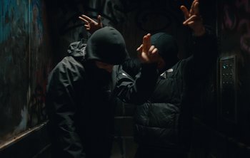 Movie still from “Wilkinson - I Need” (2018), directed by Charlotte Regan – Medium shot, Low angle