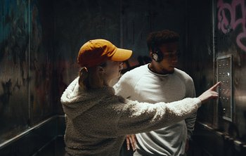 Movie still from “Wilkinson - I Need” (2018), directed by Charlotte Regan – Medium shot, Low angle