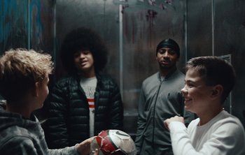 Movie still from “Wilkinson - I Need” (2018), directed by Charlotte Regan – Medium shot, Low angle