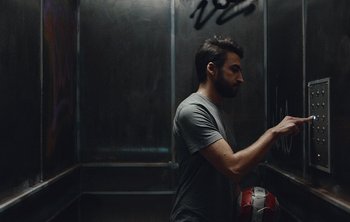 Movie still from “Wilkinson - I Need” (2018), directed by Charlotte Regan – Medium shot, Low angle