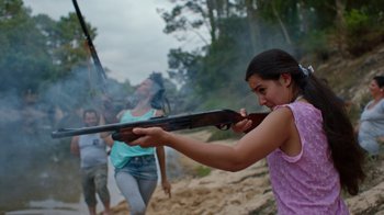 Movie still from “The Blaze - Queens” (2018), directed by The Blaze – Medium shot, Over the shoulder angle