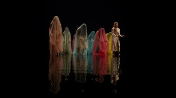 Movie still from “Florence + The Machine - Big God” (2018), directed by Autumn de Wilde – Wide shot, Overhead angle