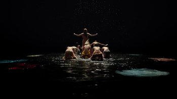 Movie still from “Florence + The Machine - Big God” (2018), directed by Autumn de Wilde – Extreme Wide shot, Overhead angle