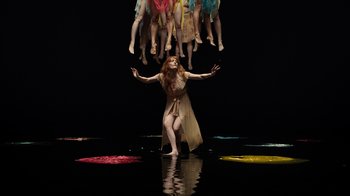 Movie still from “Florence + The Machine - Big God” (2018), directed by Autumn de Wilde – Wide shot, Overhead angle