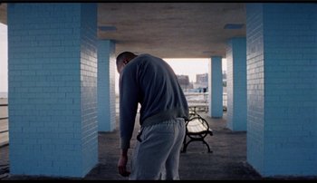 Movie still from “Bearcubs - Underwaterfall” (2018), directed by Salomon Ligthelm – Wide shot, Low angle