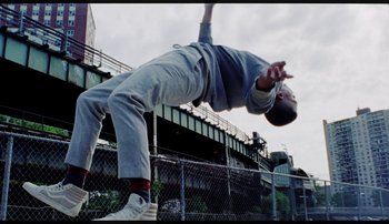 Movie still from “Bearcubs - Underwaterfall” (2018), directed by Salomon Ligthelm – Wide shot, Low angle