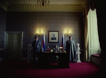 Movie still from “Young Fathers - Toy” (2018), directed by Salomon Ligthelm – Wide shot, Low angle