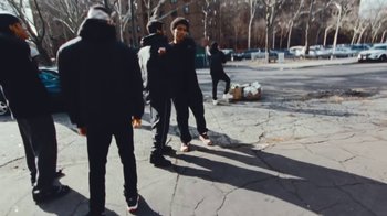 Movie still from “Asap Rocky - Forever” (2018), directed by Dexter Navy – Wide shot, Low angle