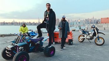 Movie still from “Asap Rocky - Forever” (2018), directed by Dexter Navy – Wide shot, Low angle